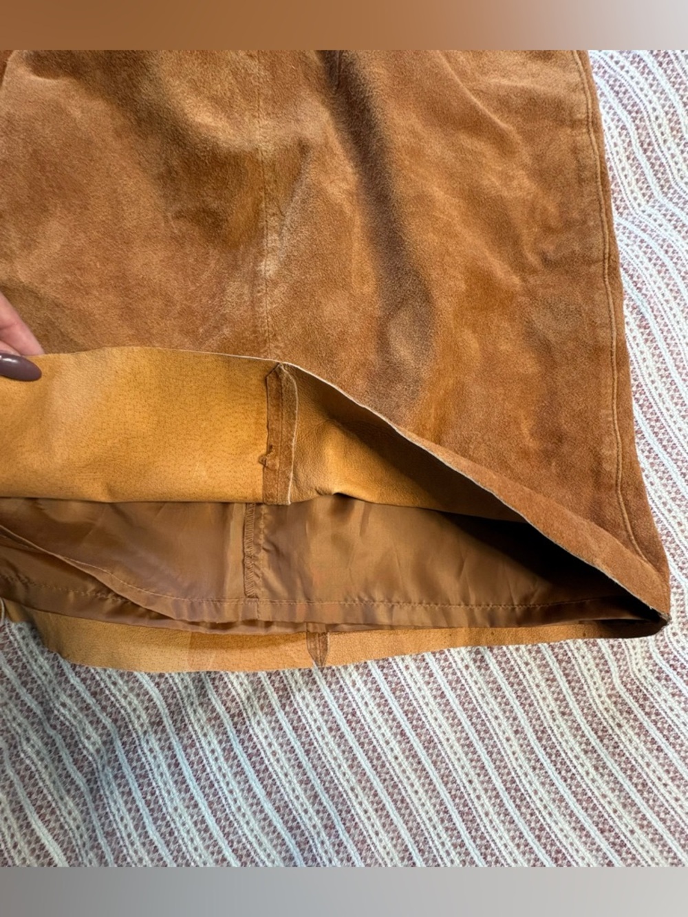 Justin Taylor Genuine Leather Skirt - Size 7/8 - Lined - Picture 5 of 5
